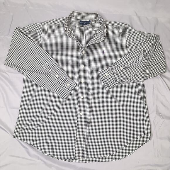 Ralph Lauren Classic Fit Mens 100% Cotton Navy Striped Long Sleeve Button Down - Picture 2 of 6